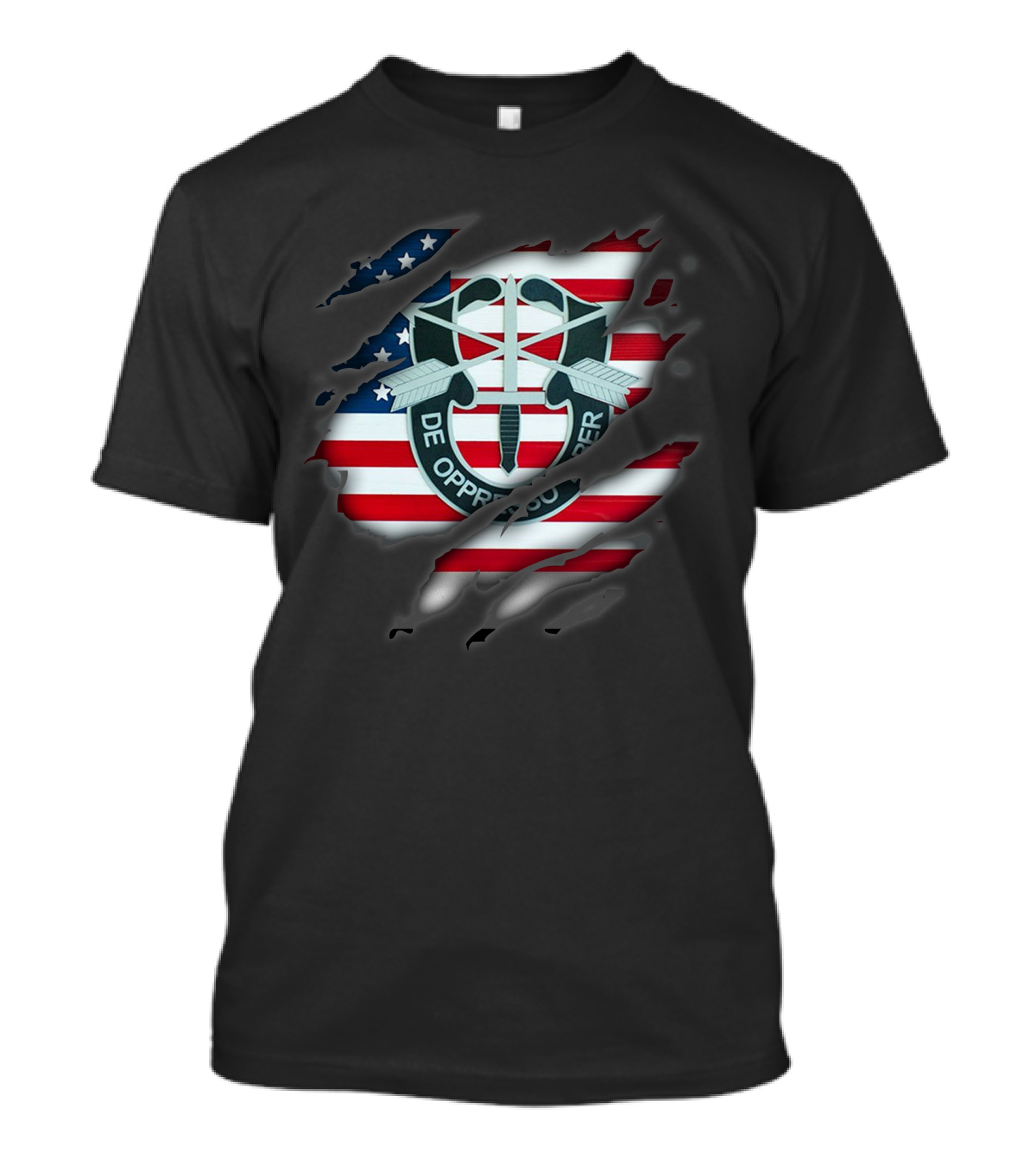 De Oppresso Liber American Flag Special Forces Hlkh148 T-Shirt
