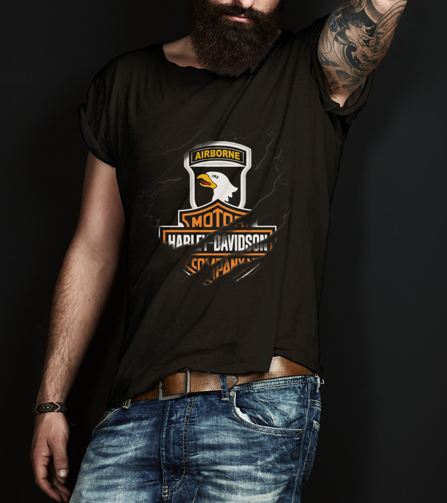 Airborne Harley Davidson Motor Company T-Shirt