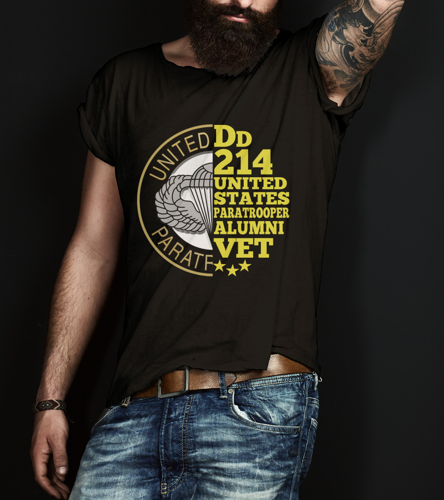 Dd 214 United States Paratrooper Alumni Vet Stars T-Shirt