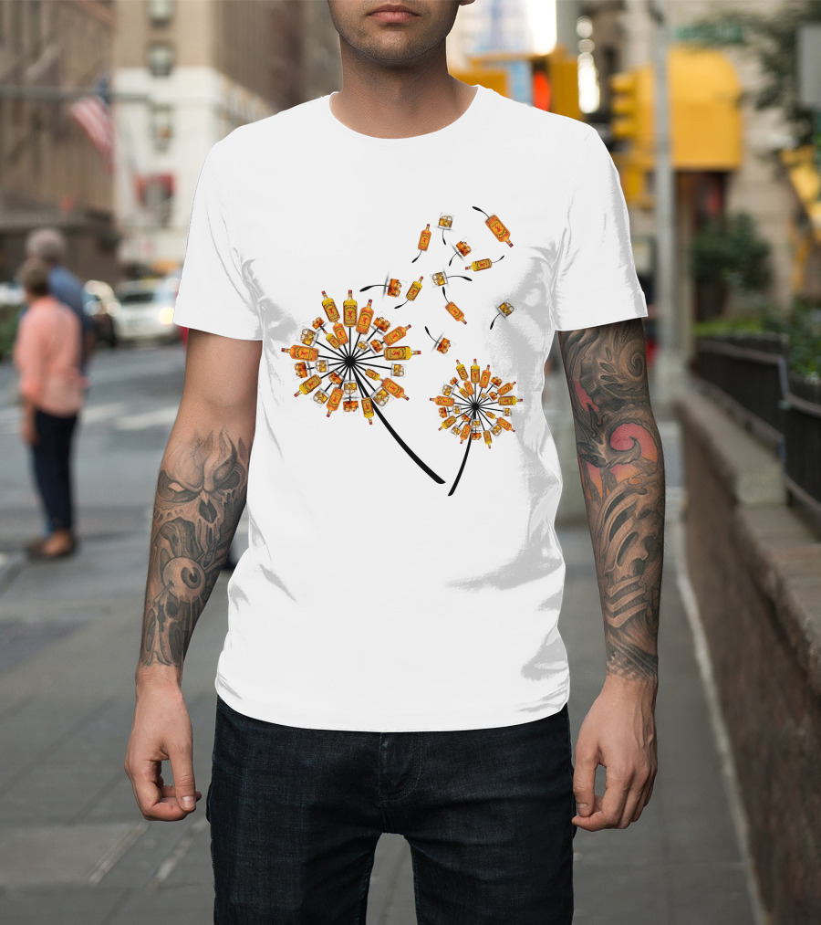 Fireball Whisky Dandelion Bottles Bloom Tvm386 T-Shirt