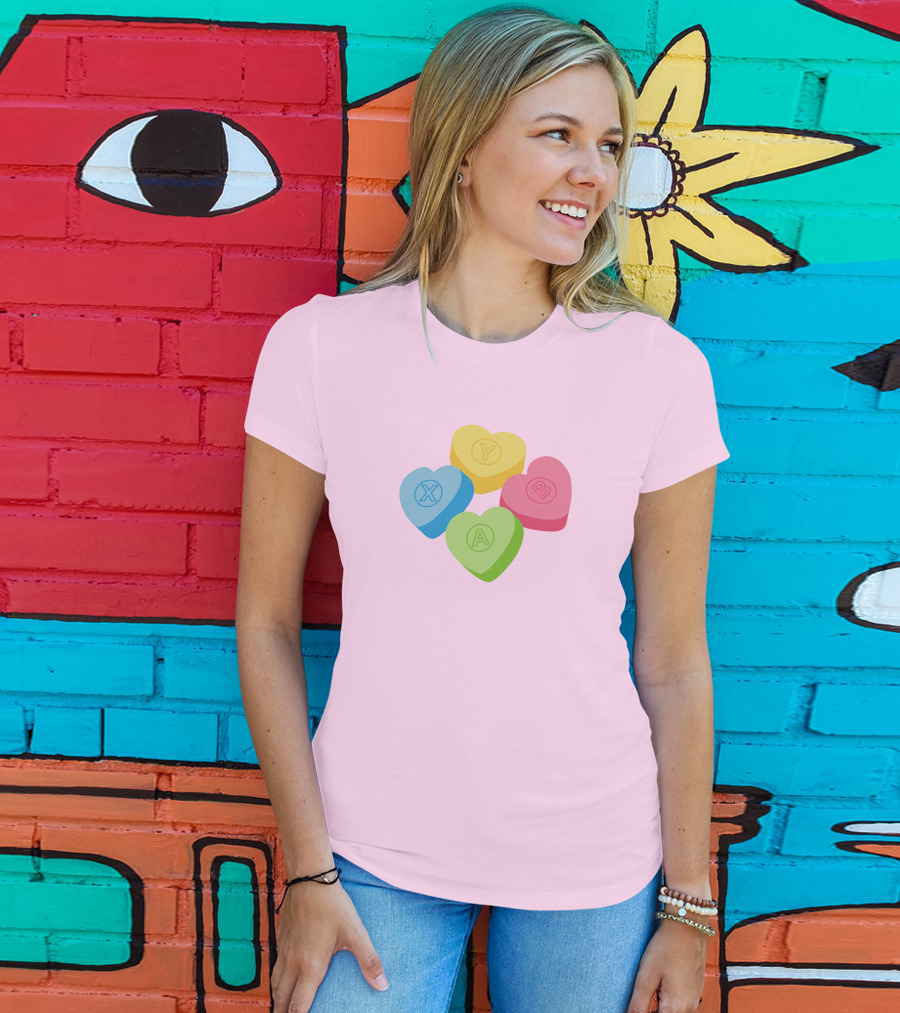 Valentine's Candy Hearts X Y A B T-Shirt