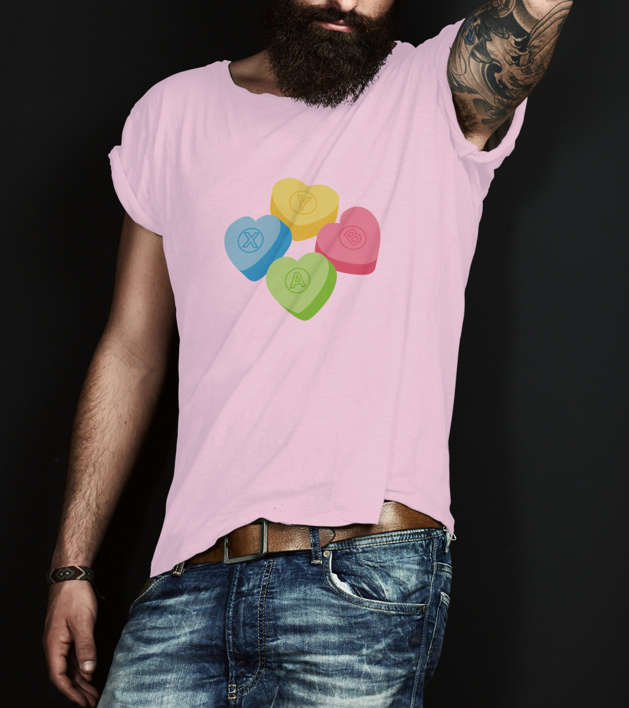 Valentine's Candy Hearts X Y A B T-Shirt