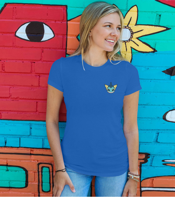 Mark Zimmerman Pokémon Vaporeon Face Blue Minimalist T-Shirt