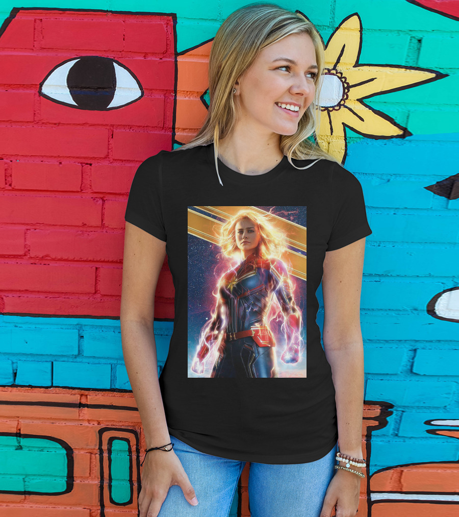 Captain Marvel Shining Heroic Power Cosmic Energy T-Shirt