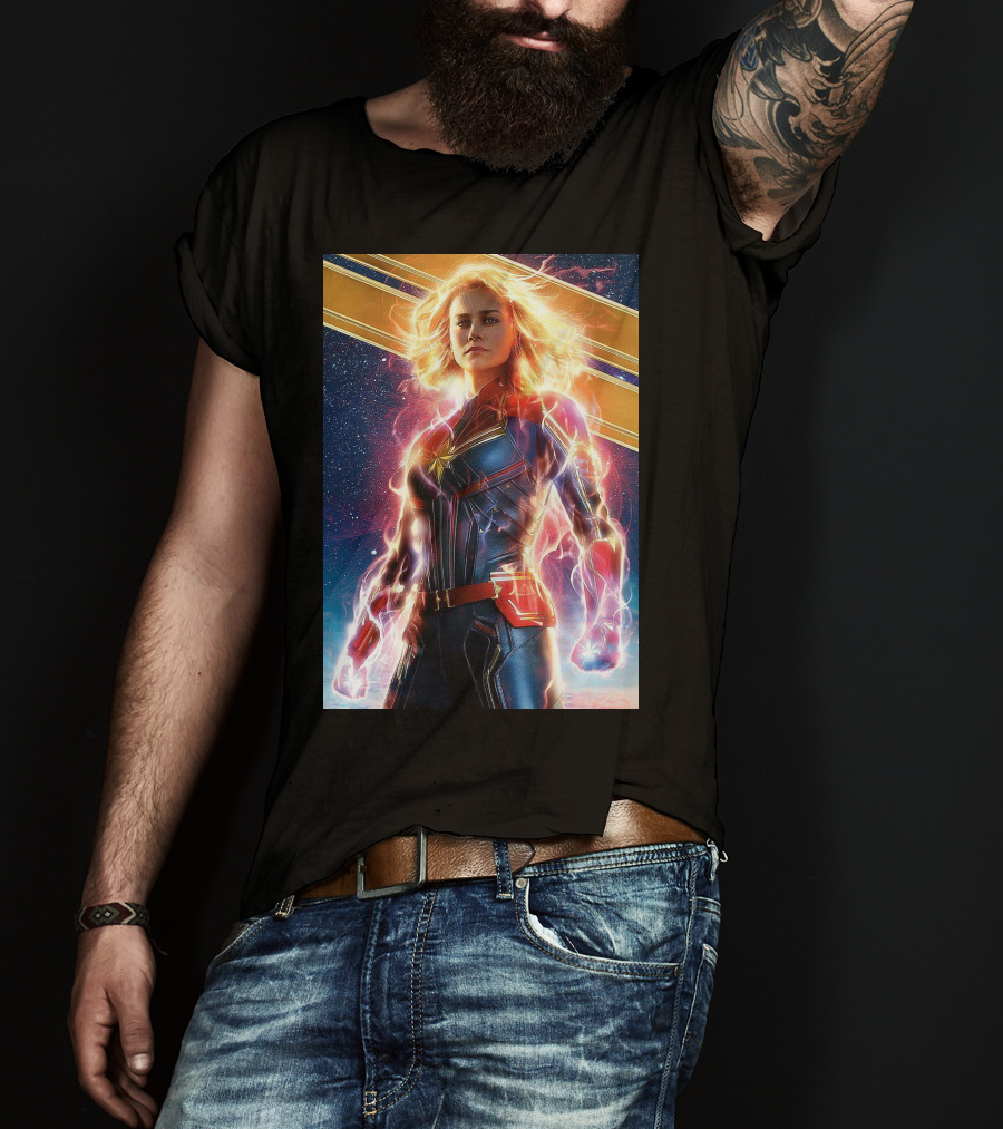 Captain Marvel Shining Heroic Power Cosmic Energy T-Shirt