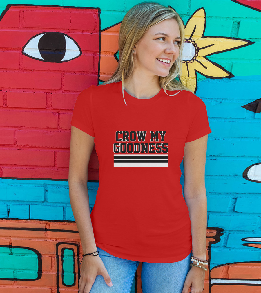 CROW MY GOODNESS Black And White Stripes T-Shirt