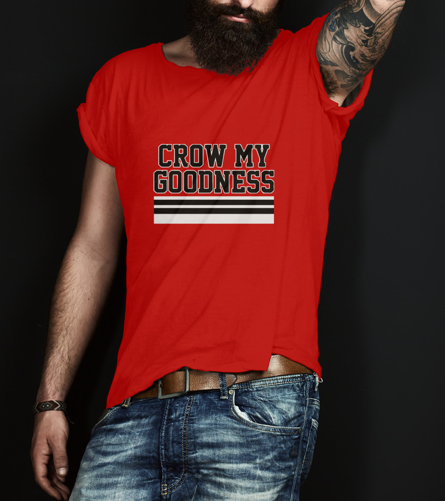 CROW MY GOODNESS Black And White Stripes T-Shirt