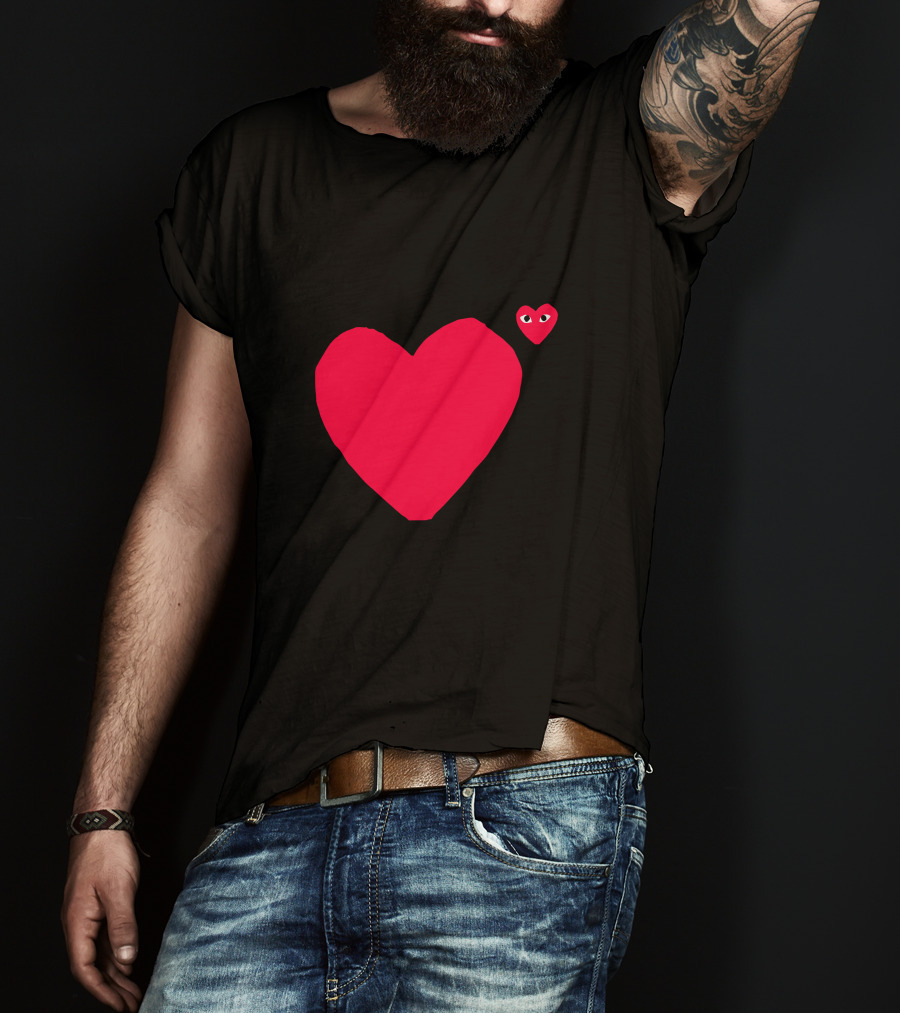 Comme Des Garçons Play Red Heart Icon Eyes T-Shirt