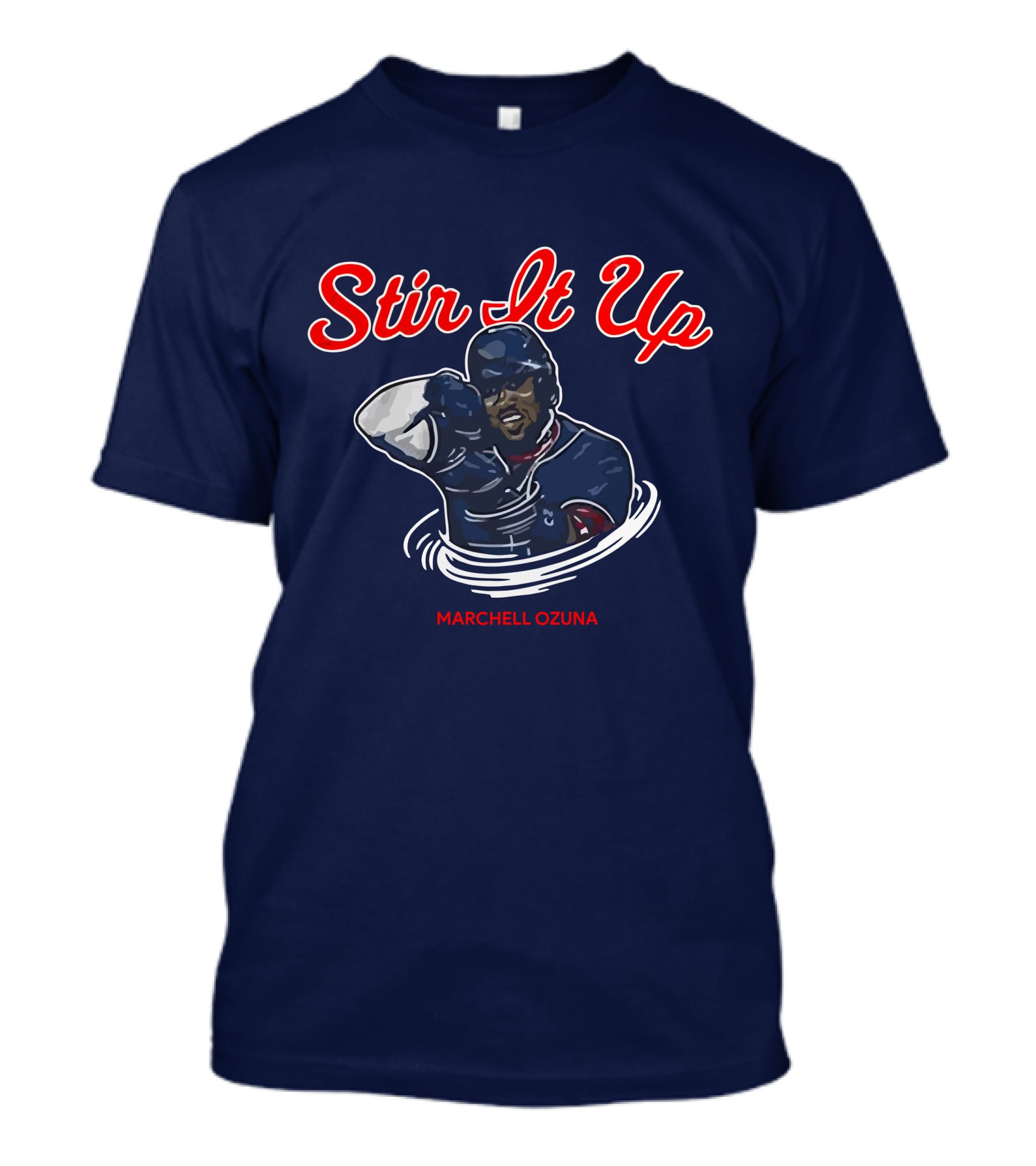 Stir It Up Marcell Ozuna Baseball Action Graphics T-Shirt