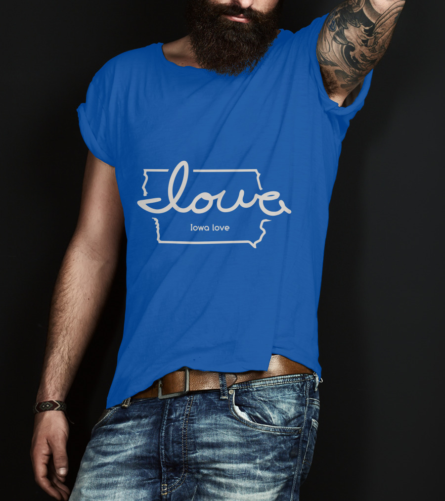 Iowa Love Map Outline T-Shirt
