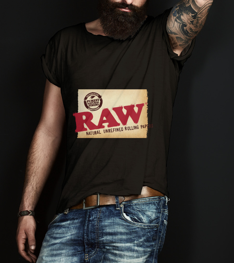 RAW Natural Unrefined Rolling Papers Authentic Purest Natural Fibers T-Shirt