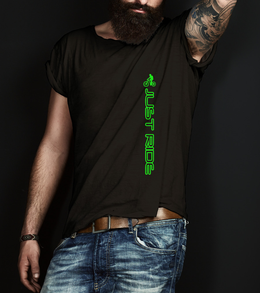 Just Ride Neon Green Bike T-Shirt