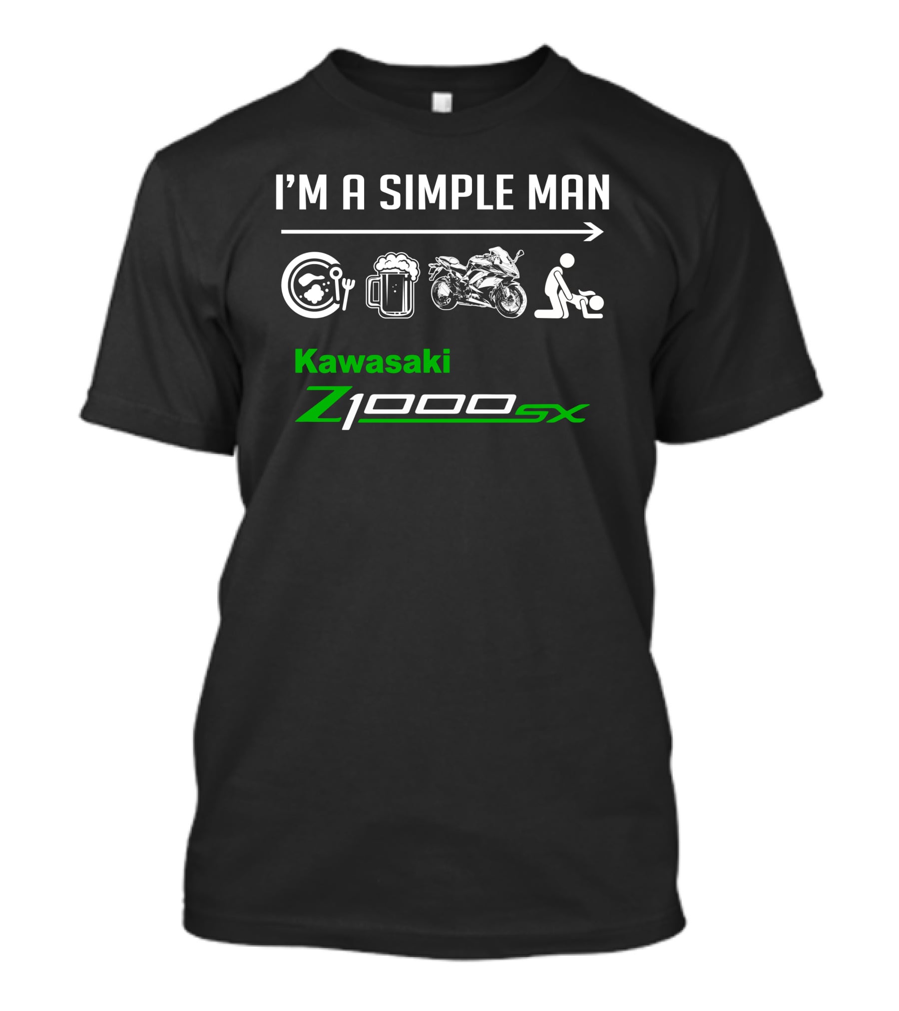Kawasaki Z1000sx I'm A Simple Man Motorcycle Beer Maintenance T-Shirt