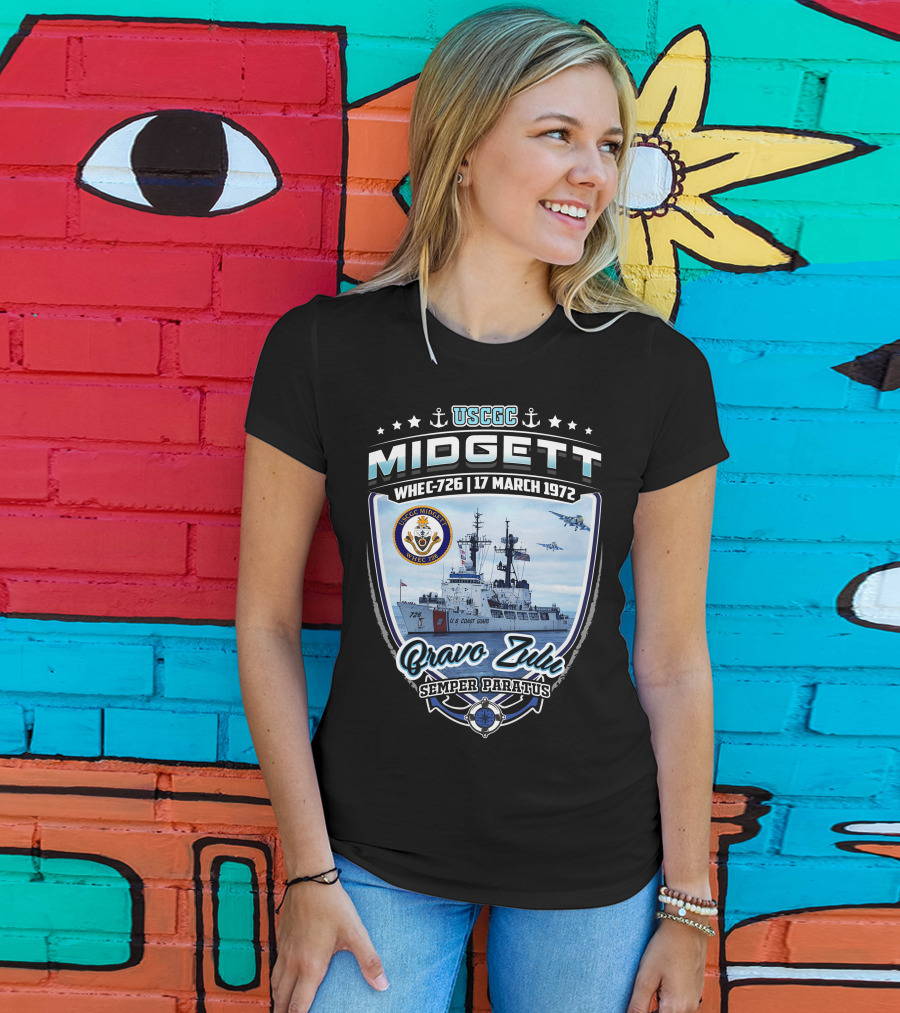 Uscgc Midgett Whec-726 17 March 1972 Bravo Zulu Semper Paratus T-Shirt