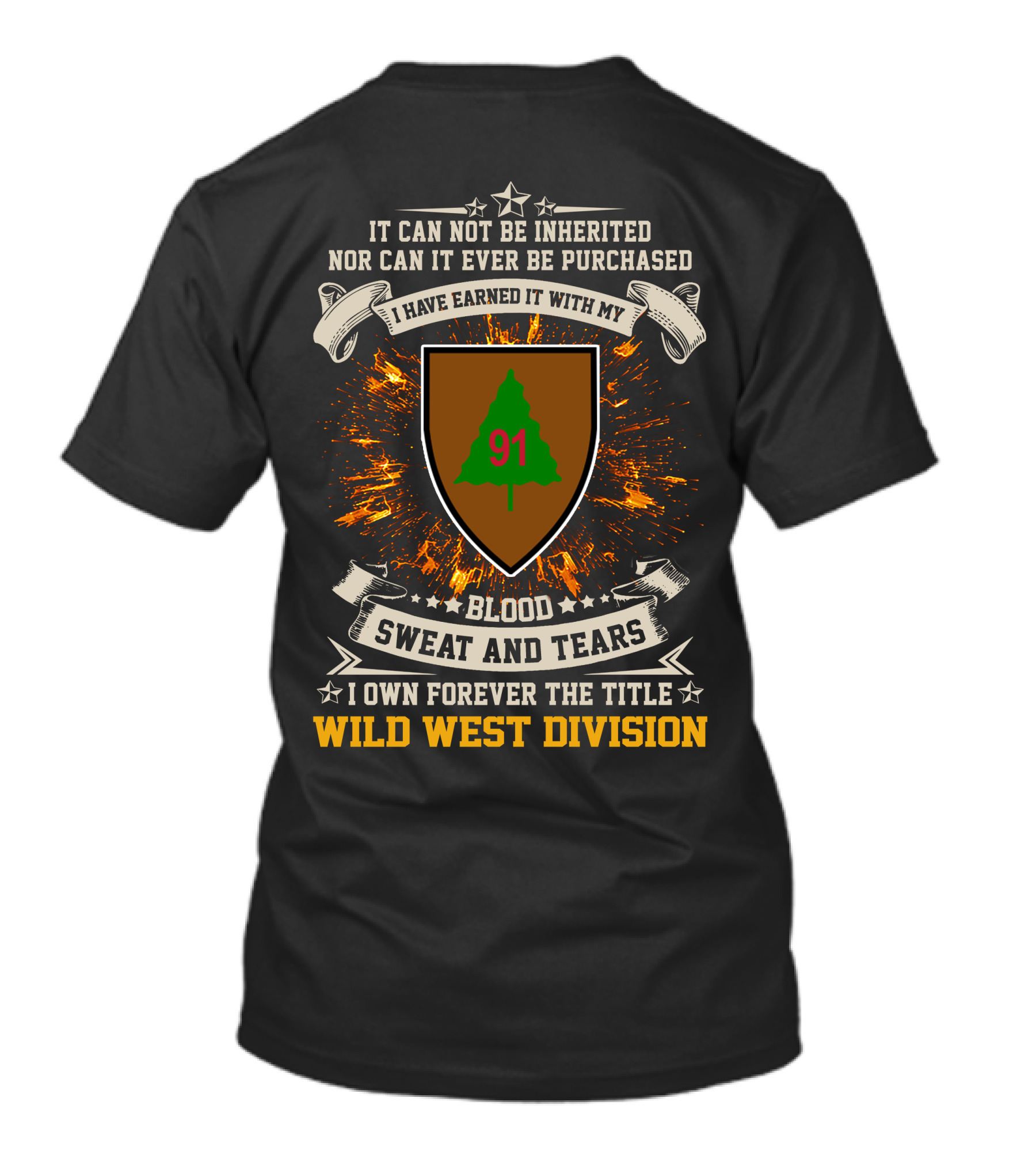 91 Blood Sweat Tears Wild West Division T-Shirt