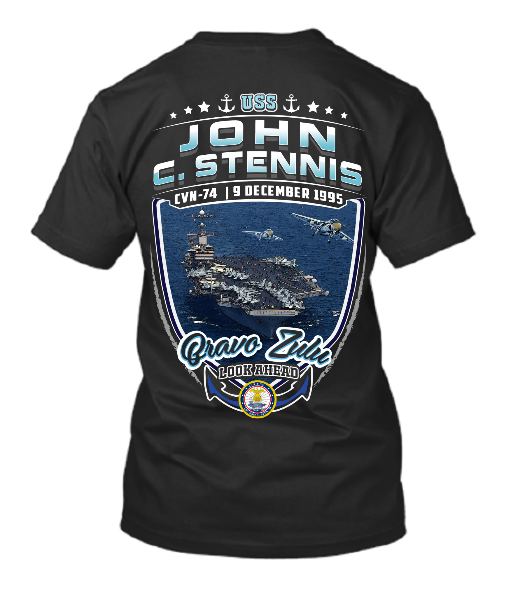 Uss John C. Stennis Cvn-74 Bravo Zulu Look Ahead 9 December 1995 T-Shirt