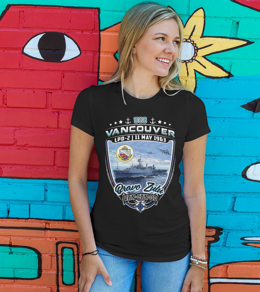 Uss Vancouver Lpd-2 Bravo Zulu Van-Can-Do 11 May 1963 T-Shirt