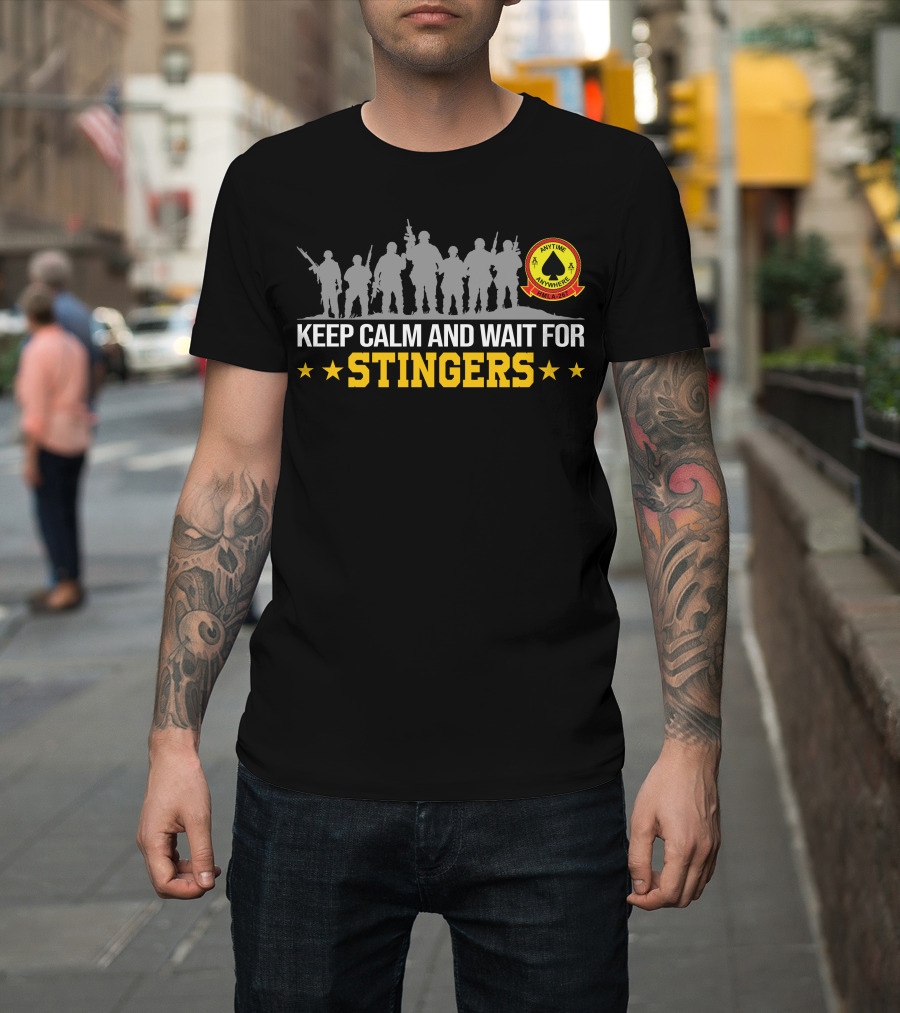 Keep Calm And Wait For Stingers Hmla-267 Anytime Anywhere T-Shirt
