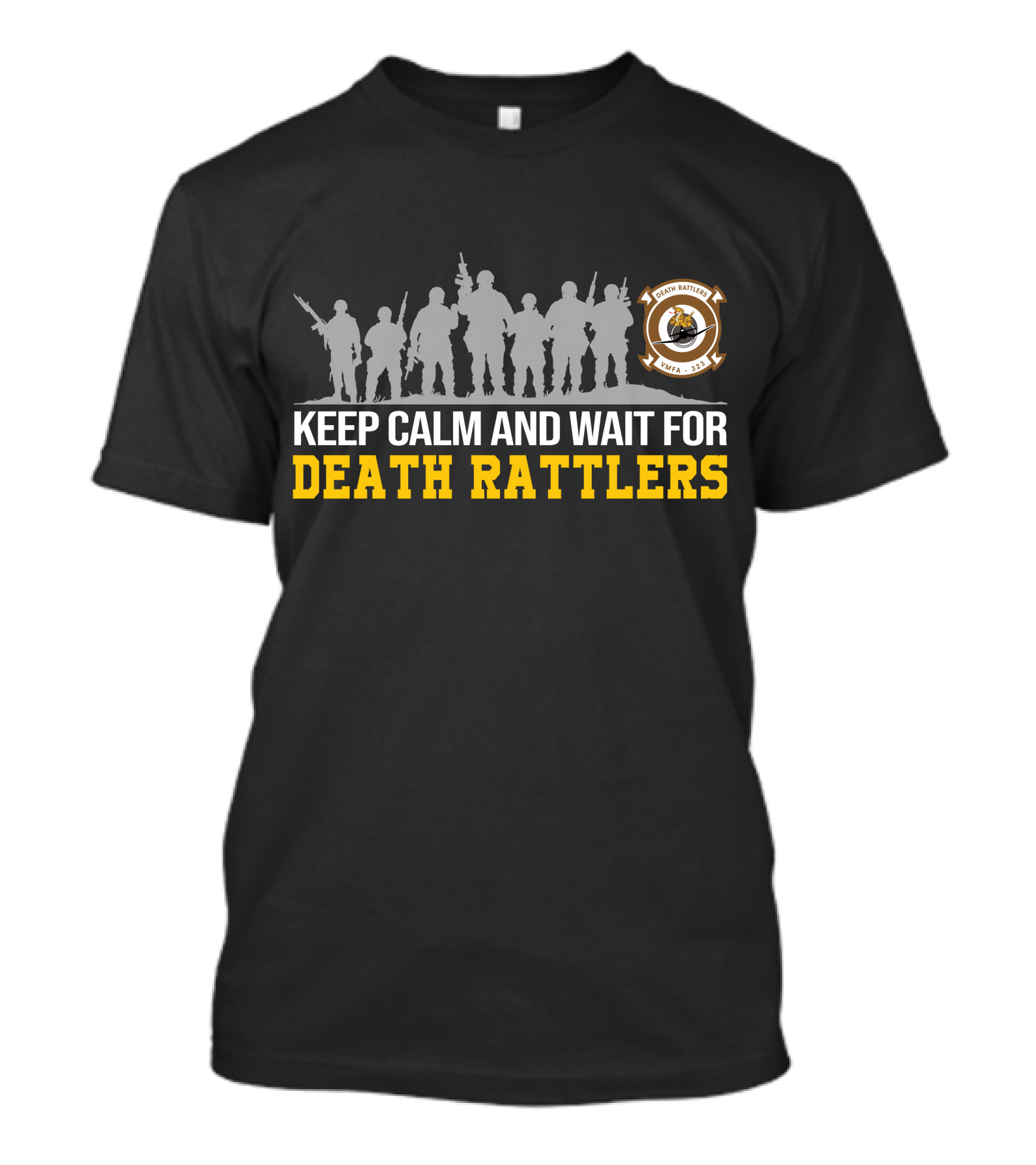 Keep Calm And Wait For Death Rattlers Vmfa-323 T-Shirt