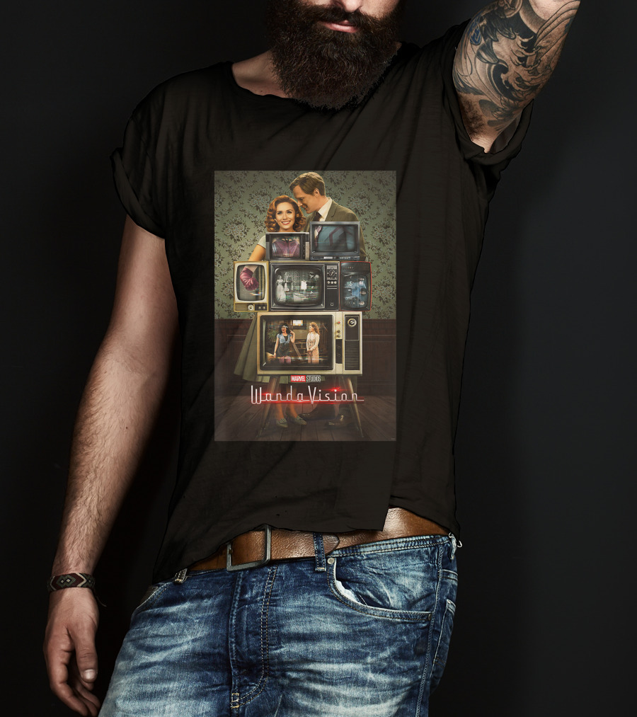 Marvel Studios WandaVision WandaVision Through The Years Retro TV Collage T-Shirt