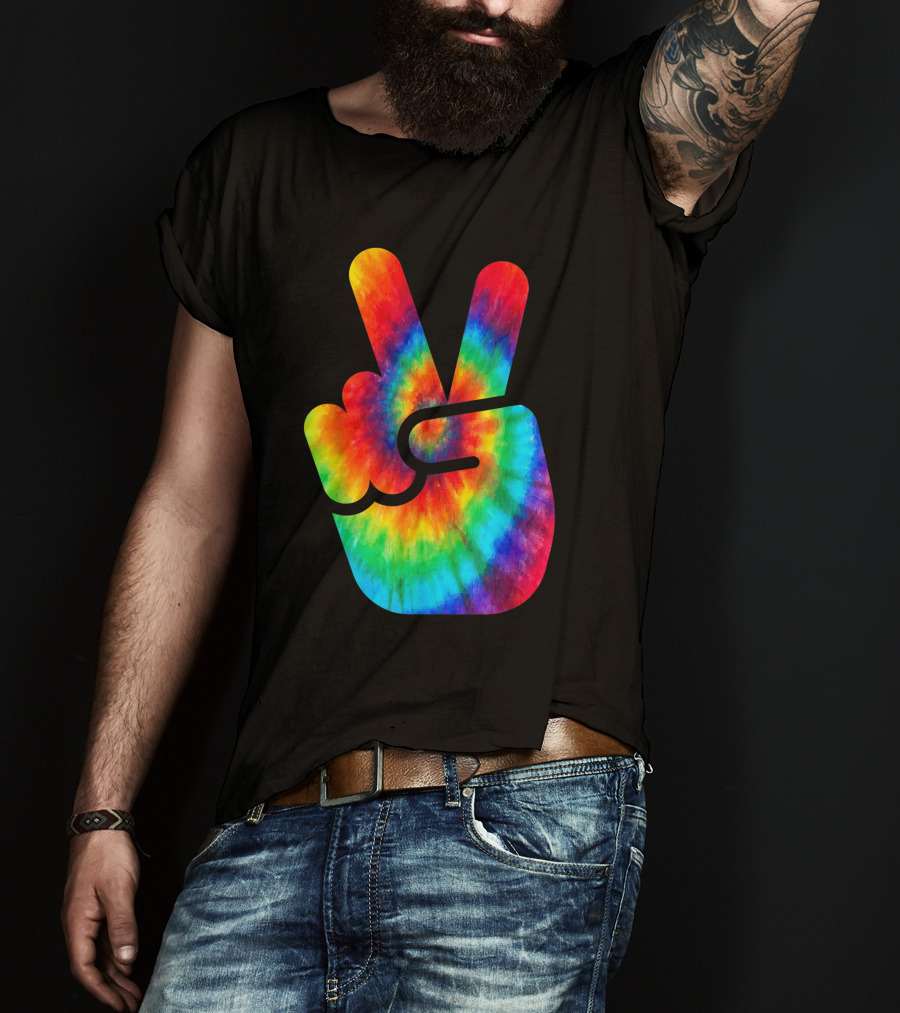 Peace Sign Rainbow Tie Dye Vibe T-Shirt