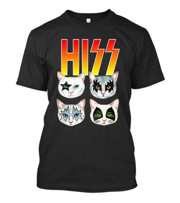 Hiss Cat Cats In Iconic Makeup For Funny Cat Lover T-Shirt
