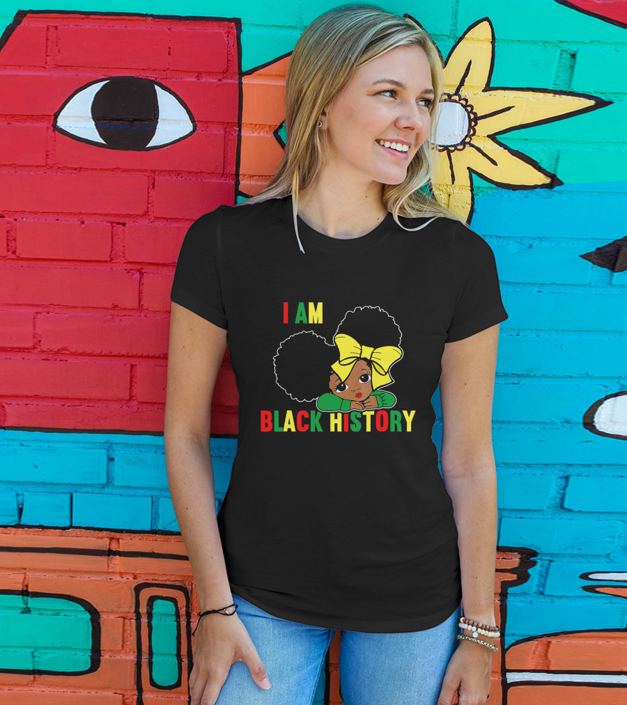 I Am Black History African Queen Girls Black History Month T-Shirt