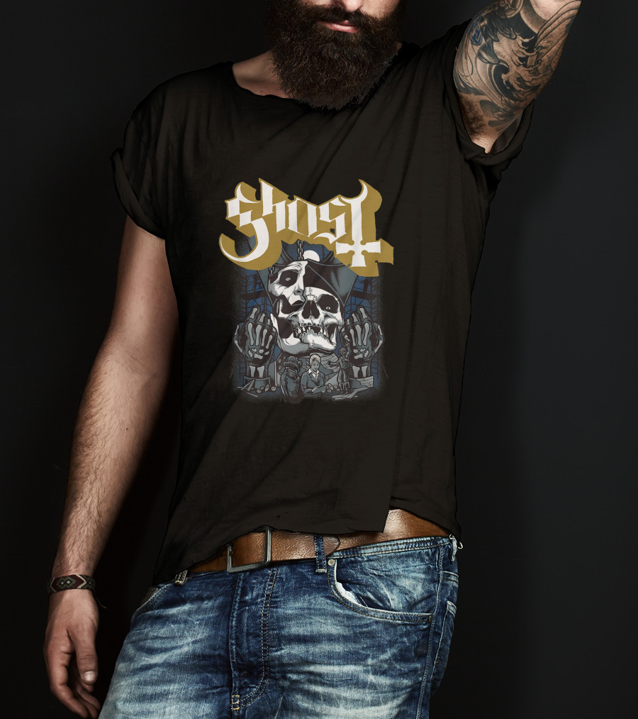 Ghost Impera Skull In Construction Scene T-Shirt