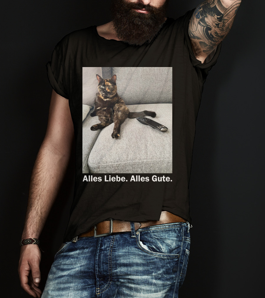 Alles Liebe Alles Gute Bay Berlin Merch Cat On Couch T-Shirt