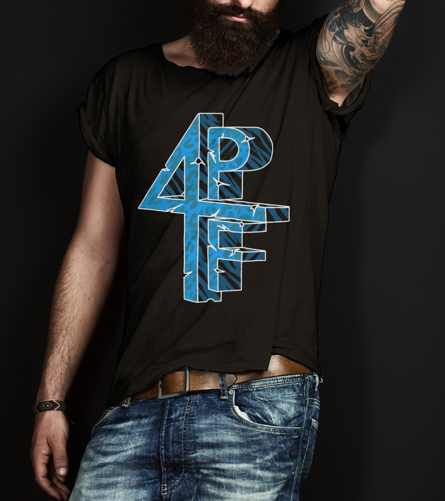 4PF Blue Animal Print T-Shirt