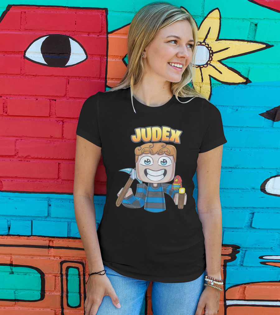 Judex Cartoon Character With Axe And Parrot T-Shirt