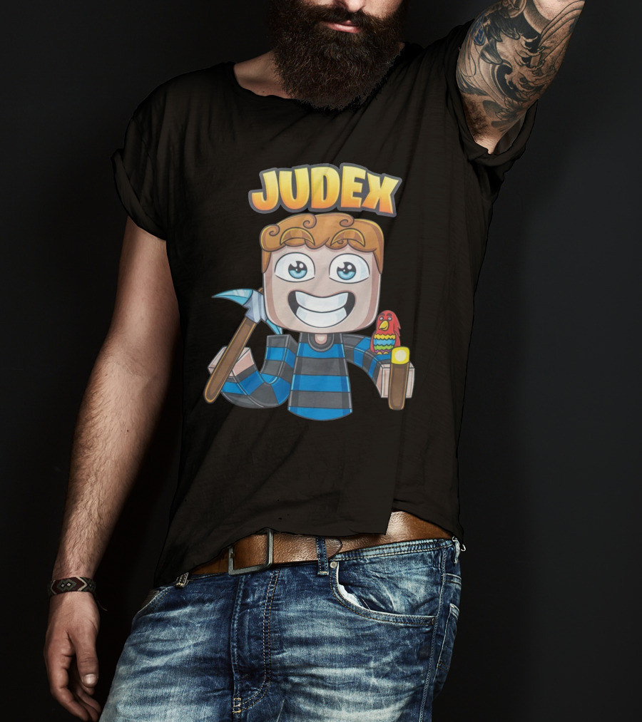 Judex Cartoon Character With Axe And Parrot T-Shirt