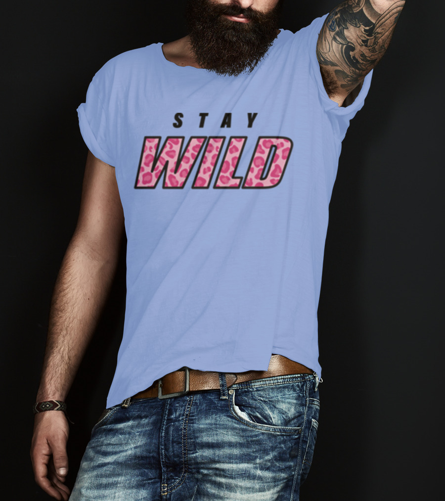 STAY WILD Leopard Print T-Shirt