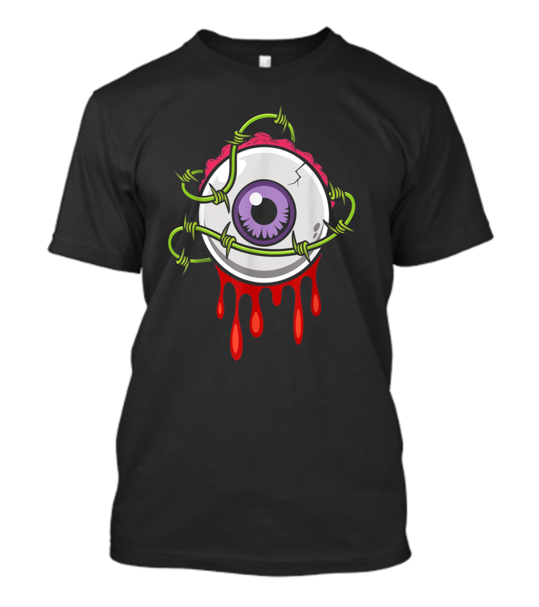 Barbed Slimy Human Eyeball Dripping Red T-Shirt