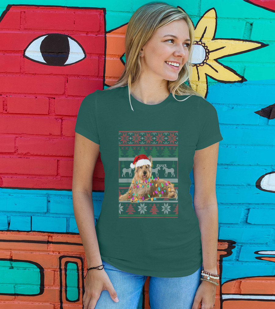 Berger Picard Christmas Santa Hat Ugly Sweater Lights Reindeer Snowflakes T-Shirt