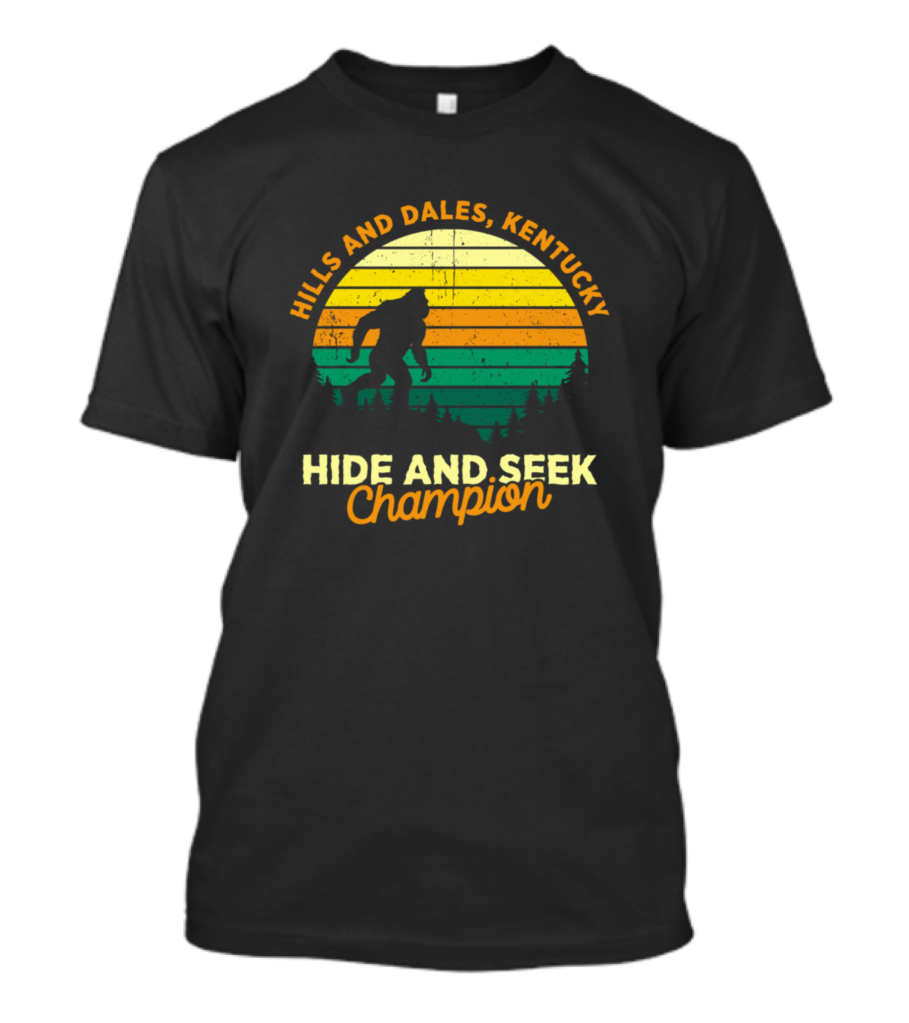 Hills And Dales Kentucky Hide And Seek Champion Bigfoot Retro T-Shirt