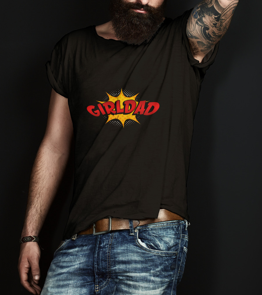Girl Dad Comic Pop Art Style Retro Explosion T-Shirt