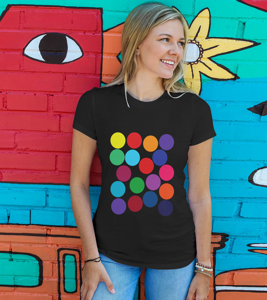 Color Blind Glasses First Time Rainbow Dots T-Shirt