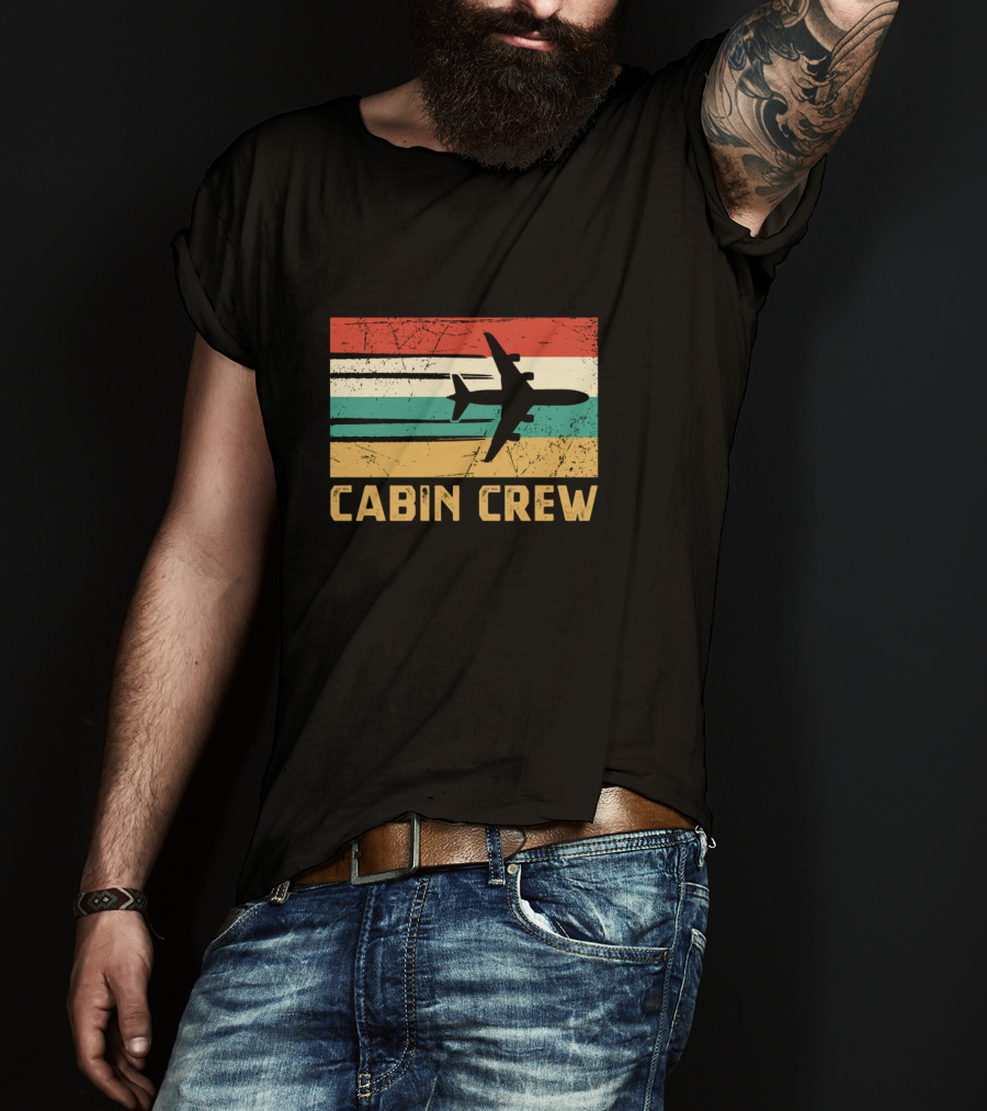 Cabin Crew Retro Airplane T-Shirt