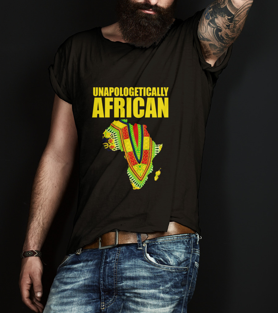 Unapologetically African Melanin Pride Kente Map T-Shirt