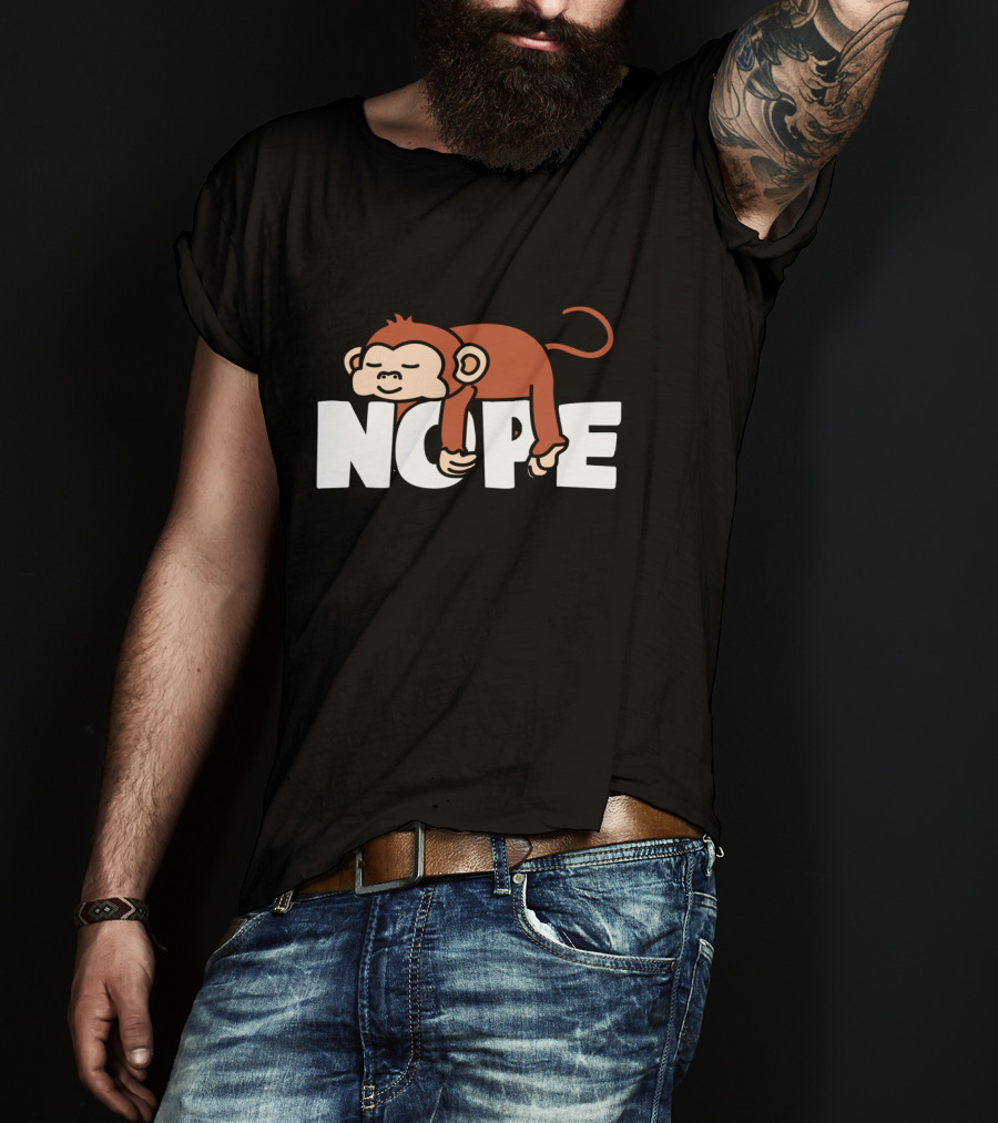Nope Napping Monkey Funny Lazy Monkeys Lover T-Shirt