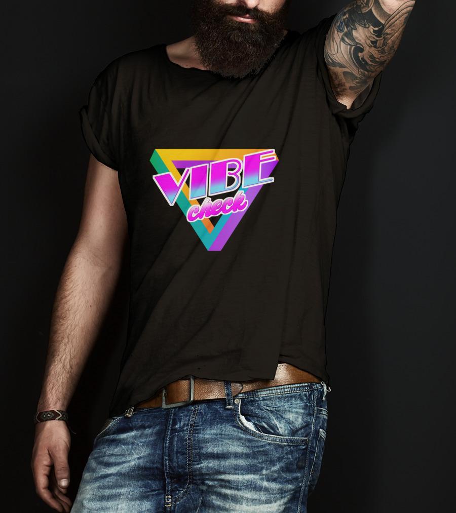 Vibe Check Retro Triangle Neon T-Shirt