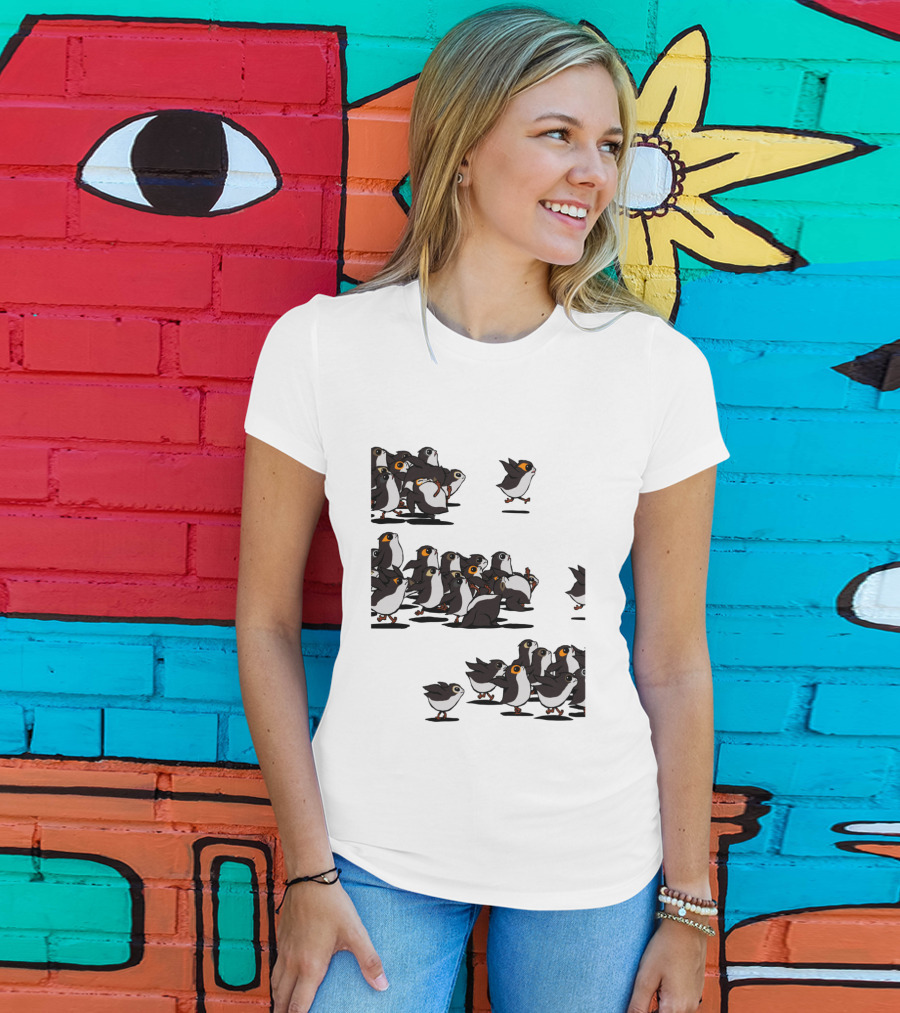 Flock Of Porgs Follow The Leader Star Wars Inspired Porg Fan T-Shirt