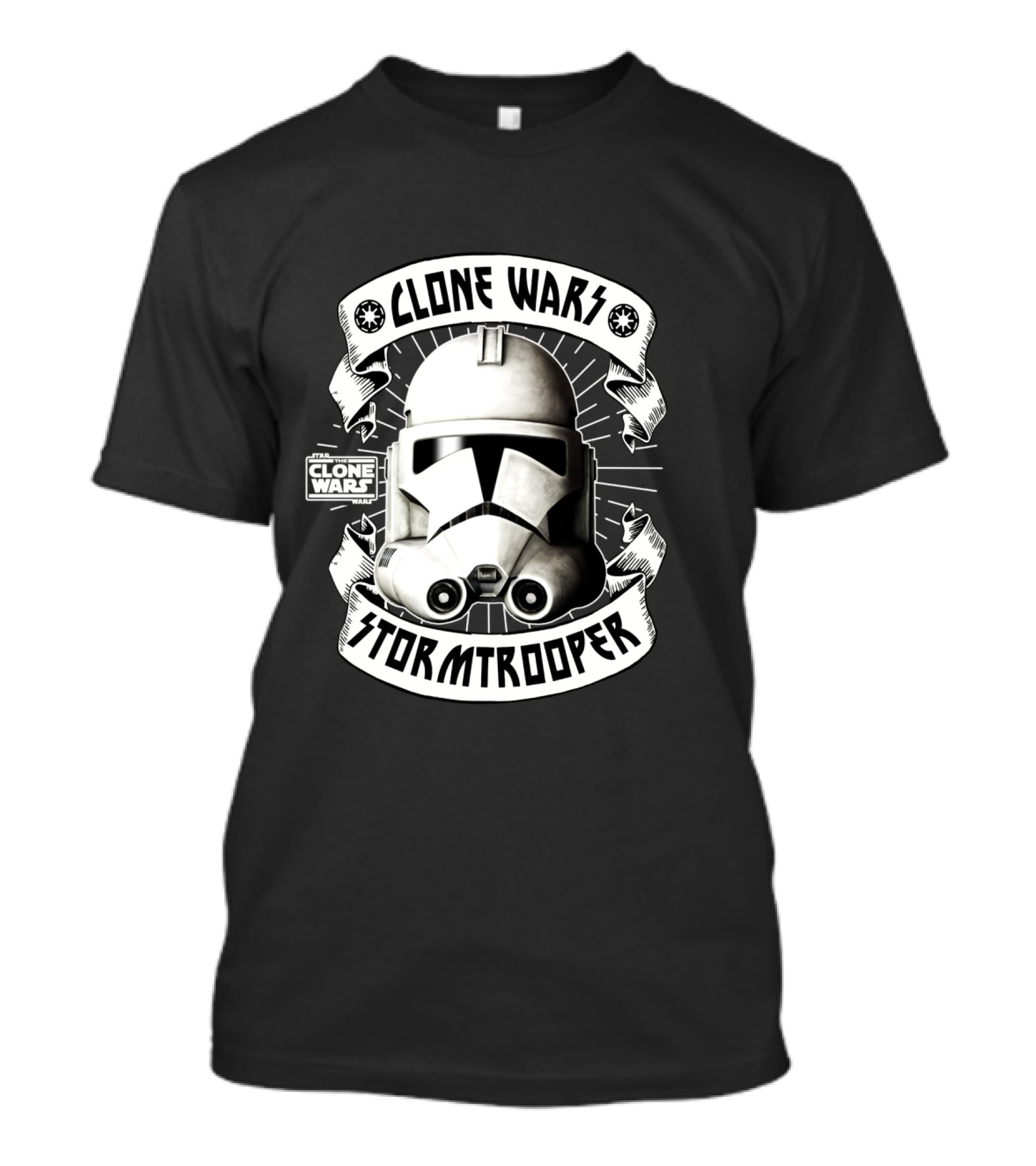Clone Wars Stormtrooper Helmet Banners Star Wars Badges T-Shirt
