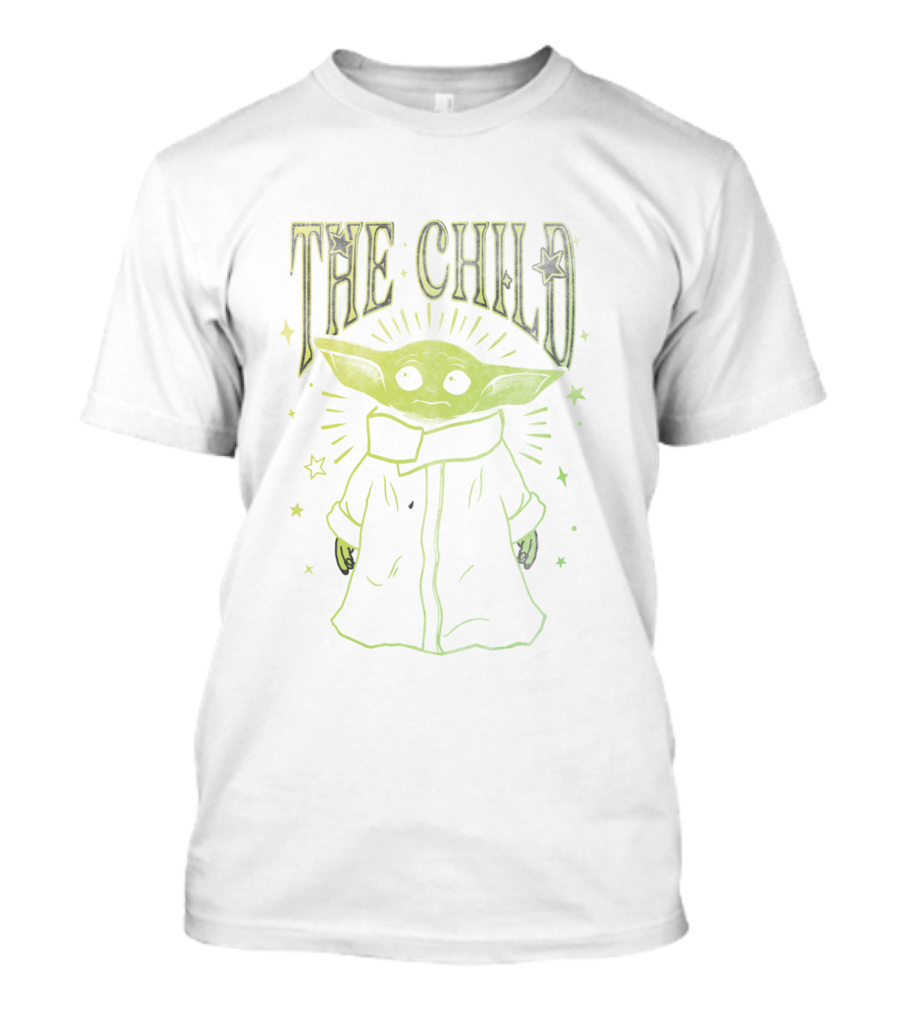 The Mandalorian The Child Stars Outline Green T-Shirt
