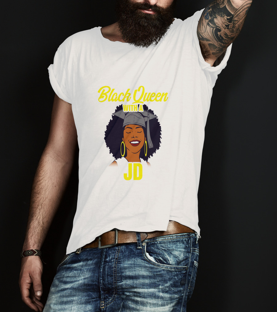 Black Queen With A JD African American Law School Graduation T-Shirt