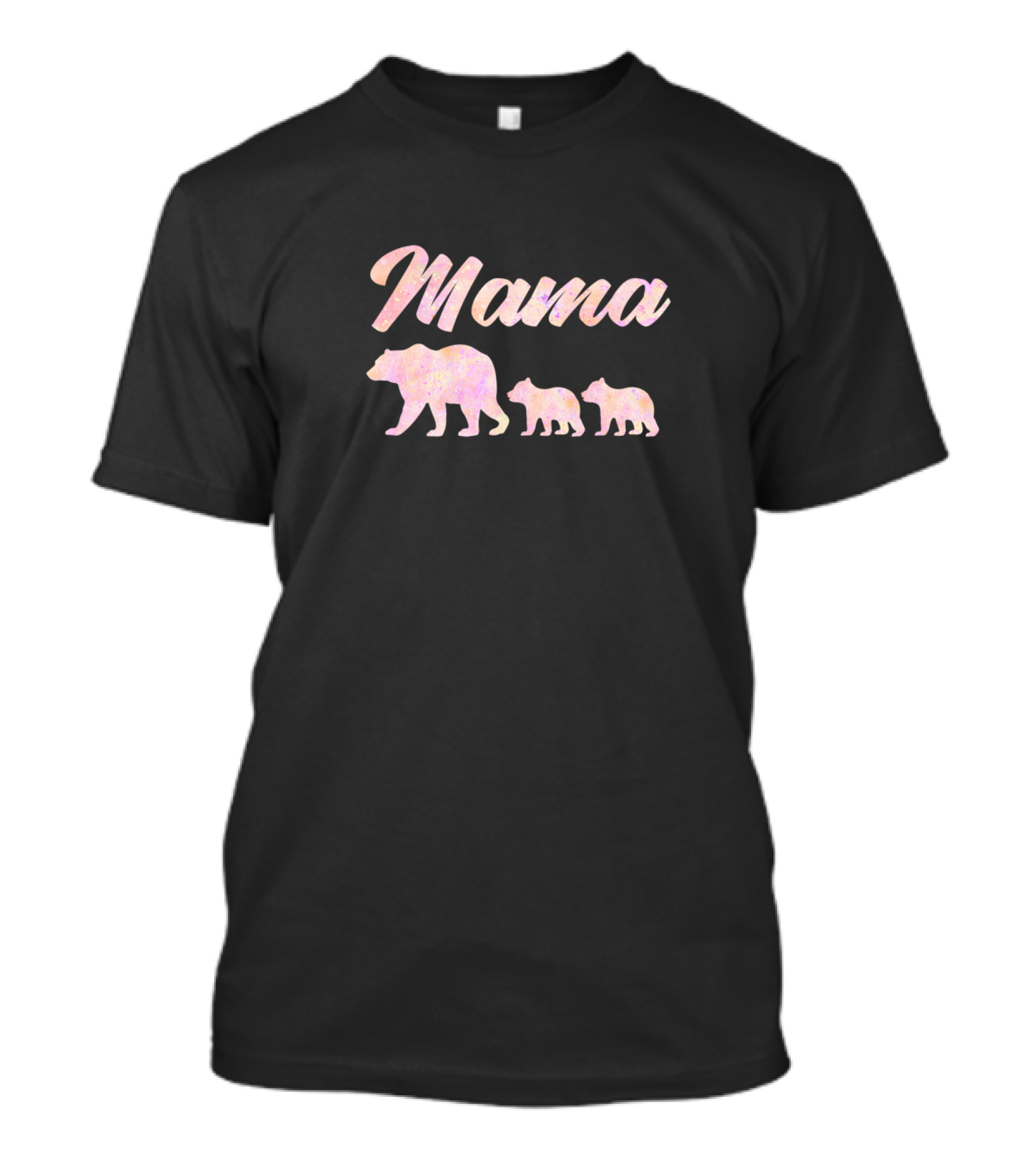 Mama Bear With Two Cubs Pink Mama Bear T-Shirt