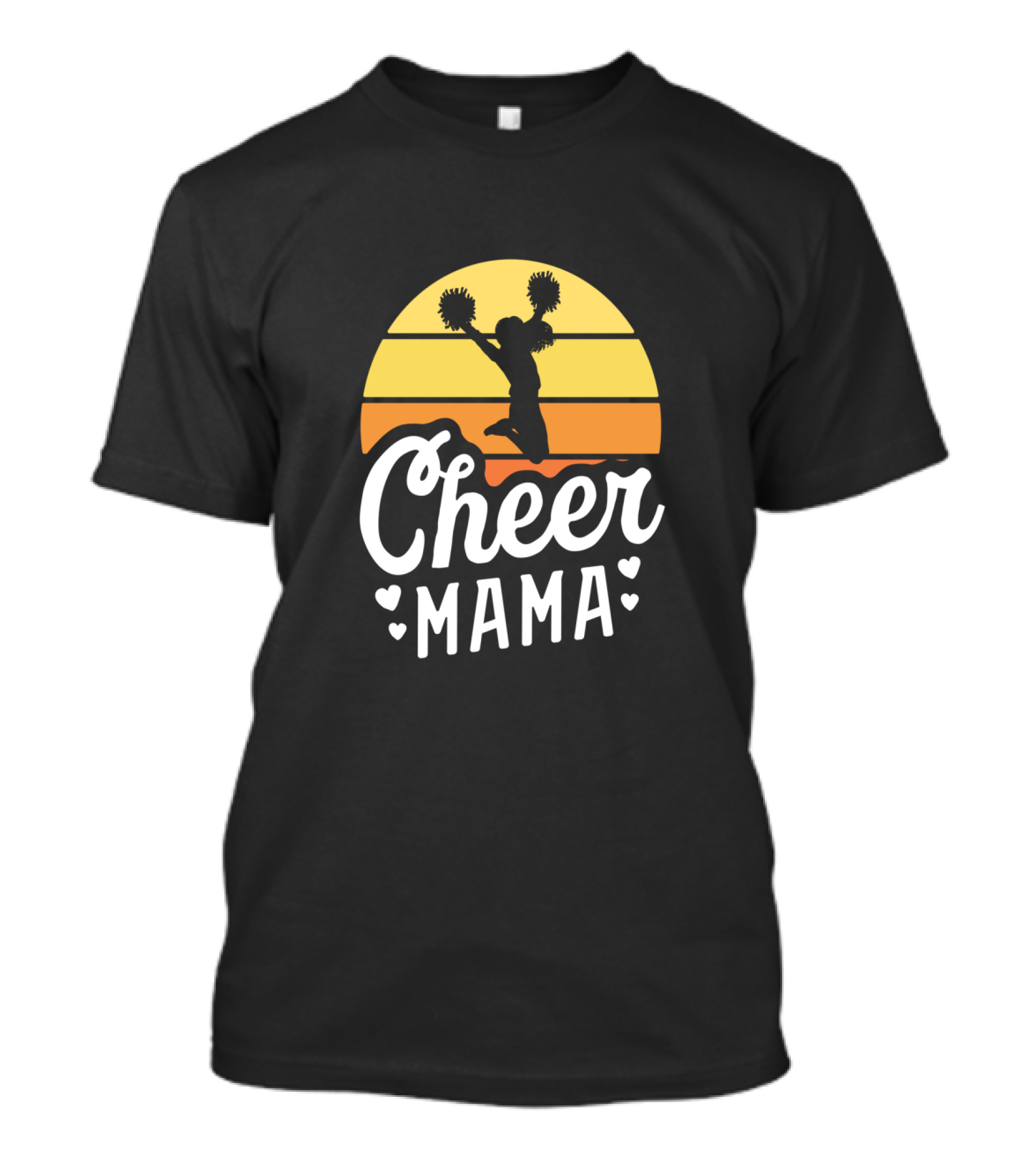 Retro Sunset Cheer Mama Cheerleader Mom T-Shirt