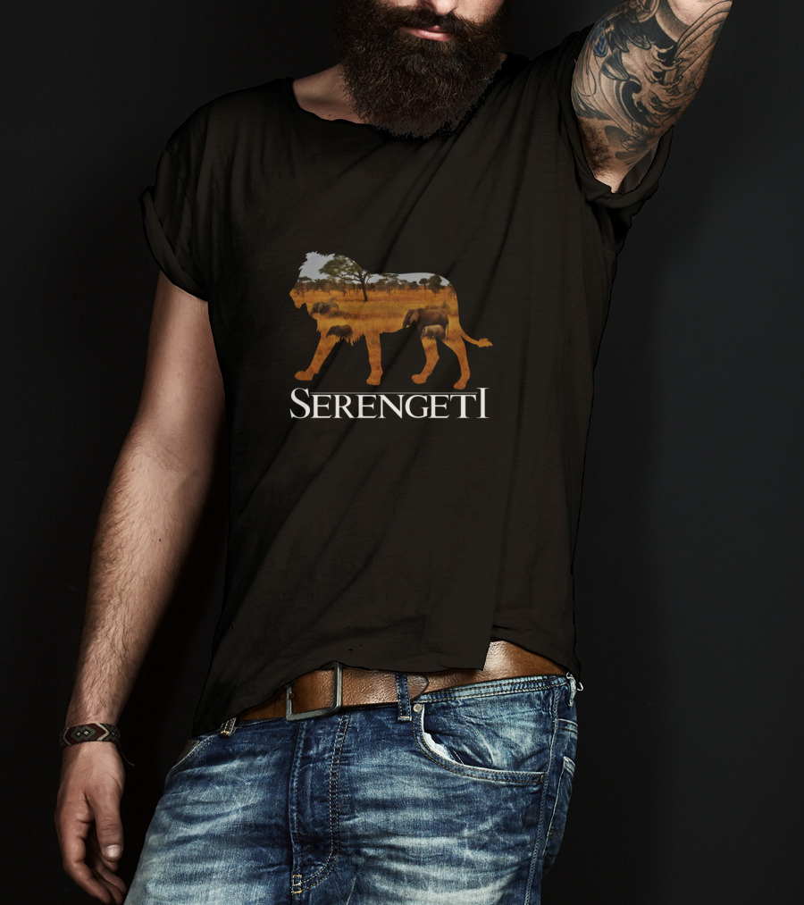 Serengeti African Lion Elephants In Africa Safari Wildlife T-Shirt