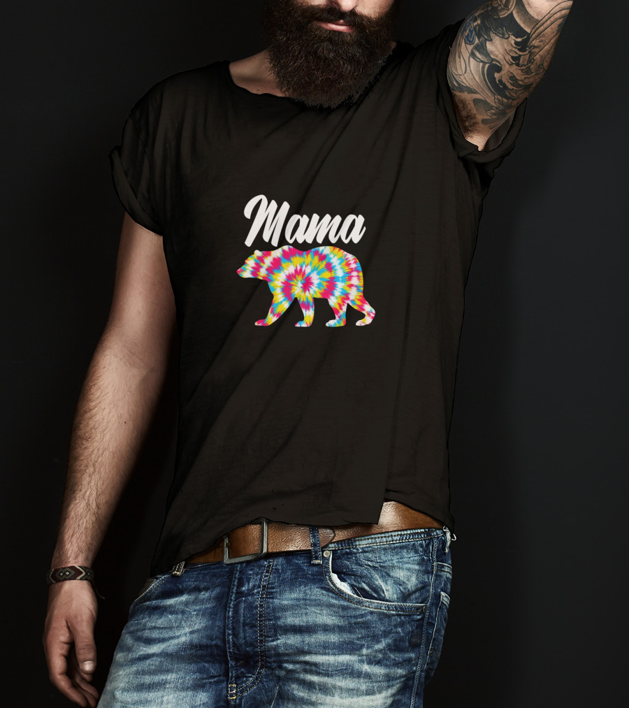 Mama Bear Tie Dye 90s Mom T-Shirt